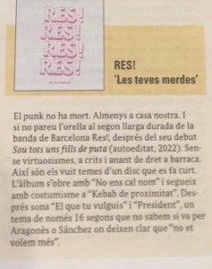 Retall de premsa de El 9 Nou · El 9 Magazín: El punk no ha mort. Almenys a casa nostra.
